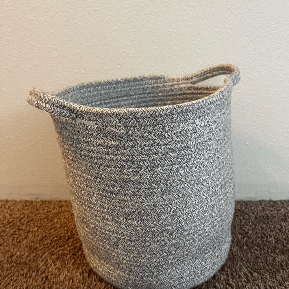 Gray Woven Storage Basket